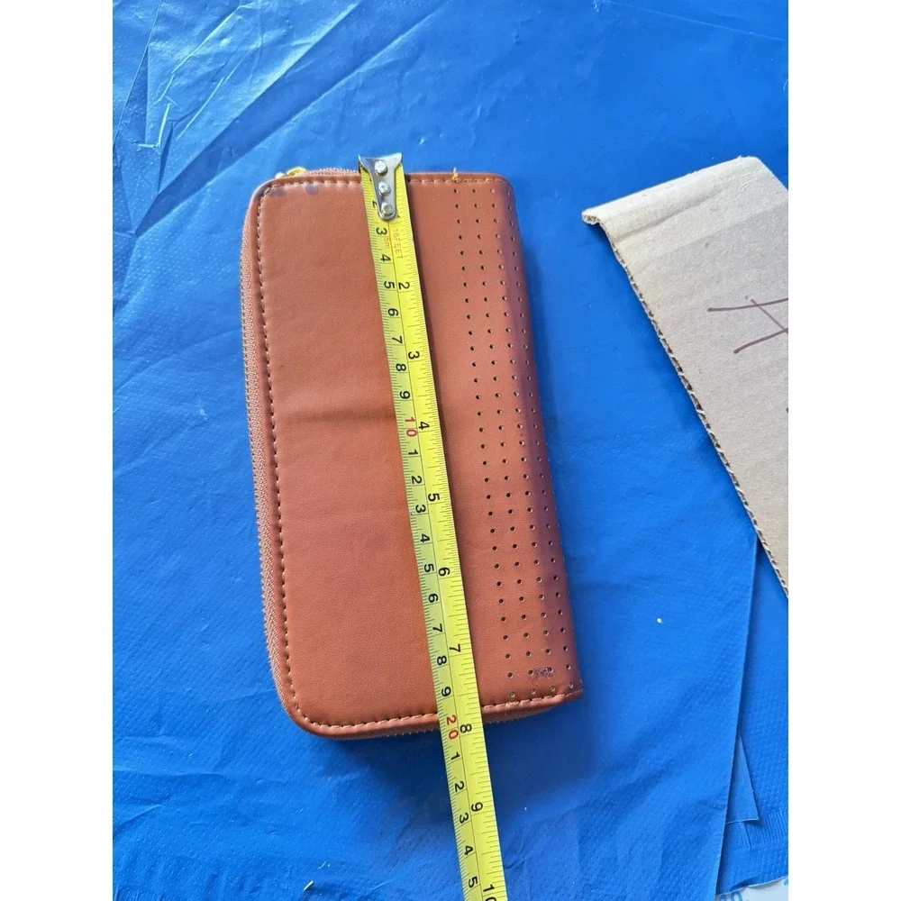 Coach Orange Zip Around Wallet Leather Organizer